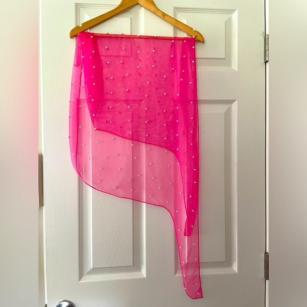 Hot pink with pearls cover up